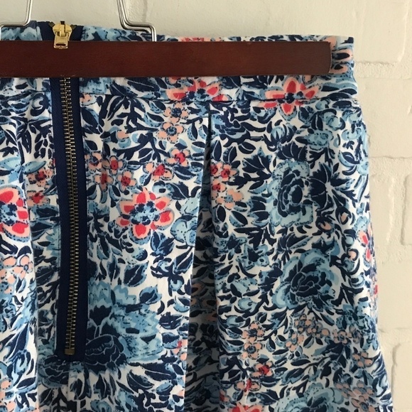 Kenar Mini Skirt Cotton Floral print tennis prep pleated blue red white 6 - Picture 2 of 9